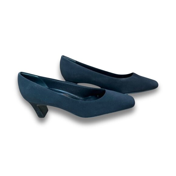 Nordstrom Glow 2" Black Heels Size 8 Elegant Square-Toe Pumps Women - Picture 4 of 12